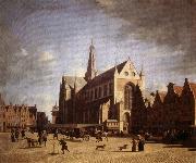 Gerrit Bakhuizen Great Market in Haarlem Spain oil painting artist